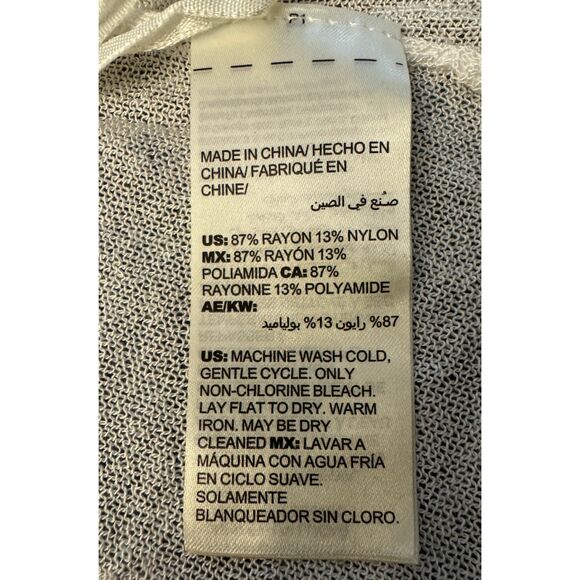 Chico's Lightweight Gathered Ruched Tie Sleeves Open Cardigan - Sz 00 (XS) - Picture 10 of 11